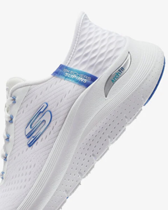 Skechers Arch  Fit 2.0 - Easy Chic Kadın Beyaz Mavi Spor Ayakkabı - Beyaz, 36,5