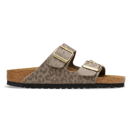 Birkenstock Arızona Bf Leopard Kadın Gri Çift Tokalı Terlik 1031941