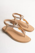 D.E Kadın Parmak Arası Taş Detaylı Spor Sandalet - Görsel 7